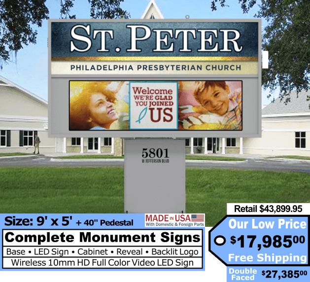 9x5 Monument LED Sign