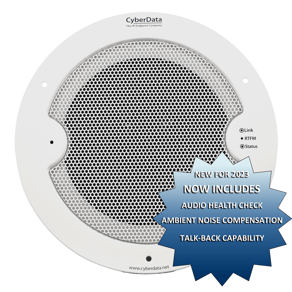 CyberData 011394 White SIP Speaker with Talk-back